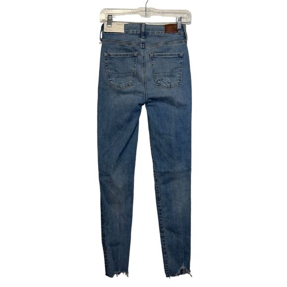 New with tags American Eagle Next Level Stretch super Hi-Rise Jegging raw hem 0 - Picture 8 of 11